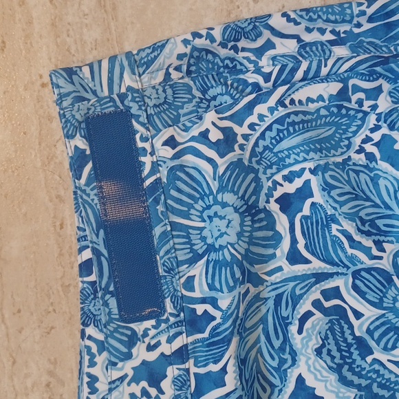 NWT Rip Skirt Hawaii Happy Blues Tropical Print Velcro Leisure Wrap Skirt - Picture 6 of 10